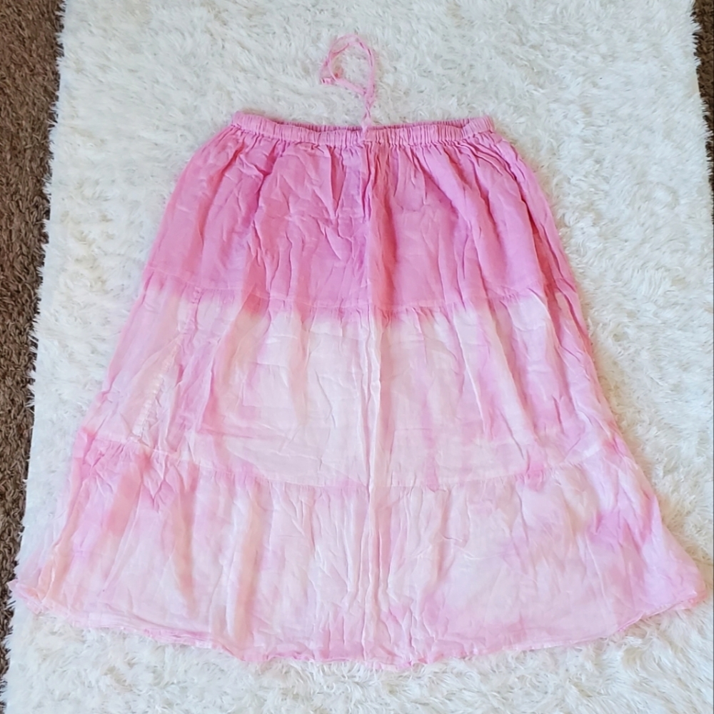 MultiPink Tie-Dye Ruffle Skirt, Size M-XL